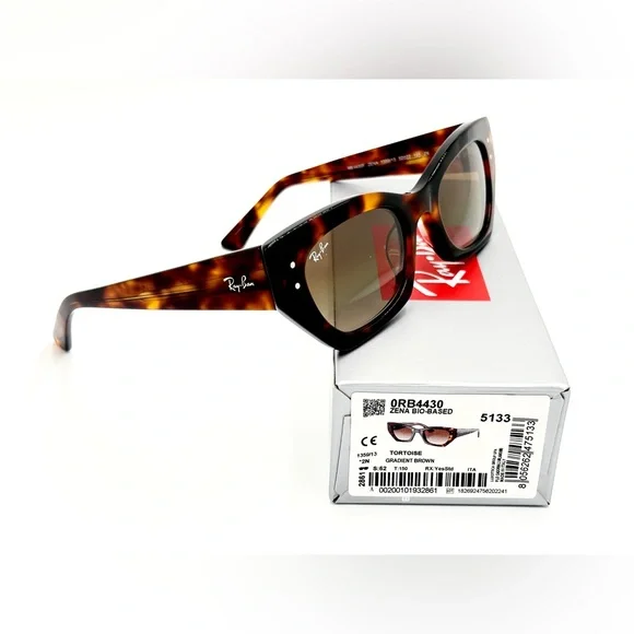 Womens Cat Eye RB4430 Zena Bio Based 1359/13 Tortoise Gradient Brown 52-150 - Picture 9 of 10